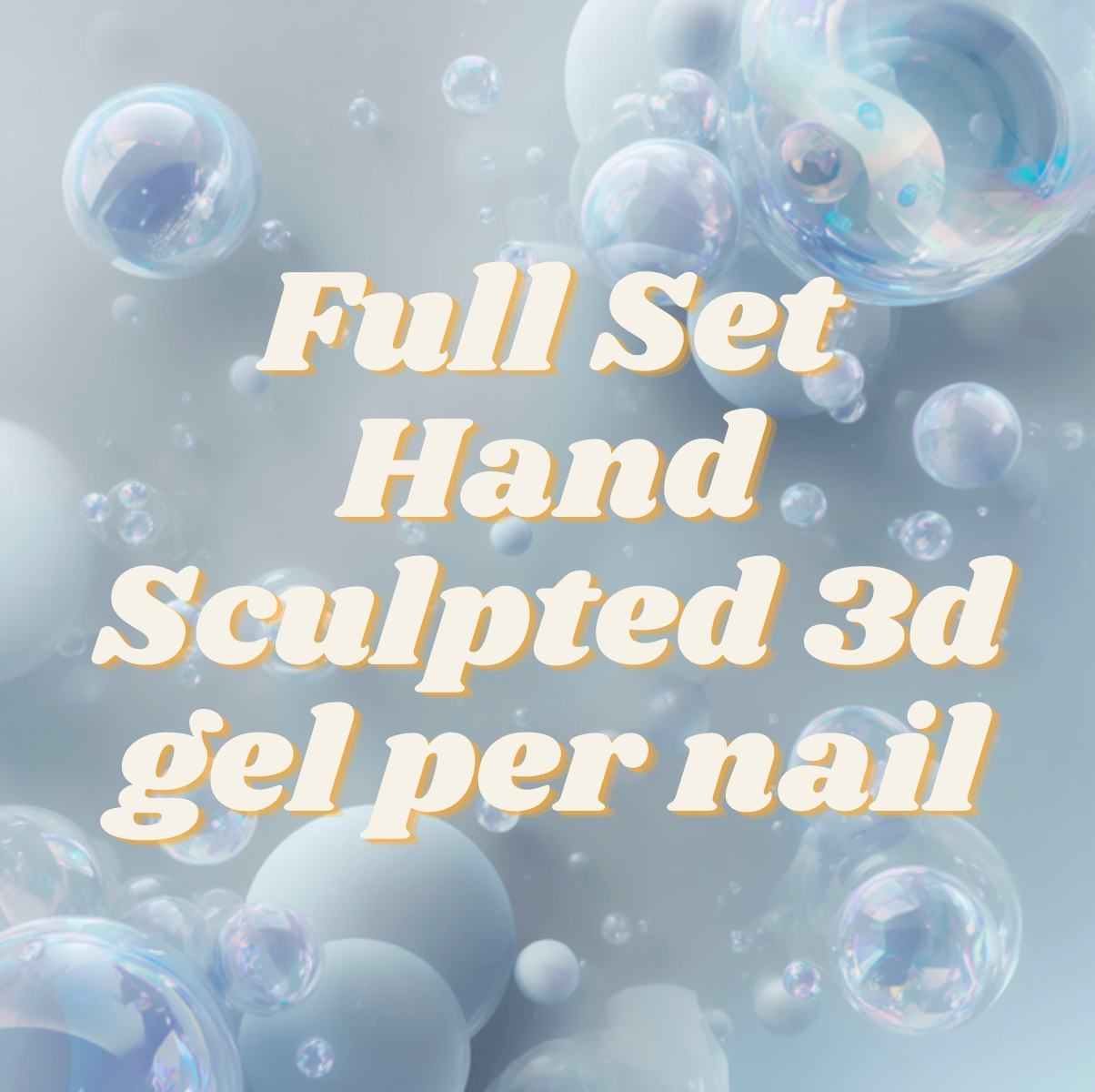 Full set hand sculpted 3d gel nail art