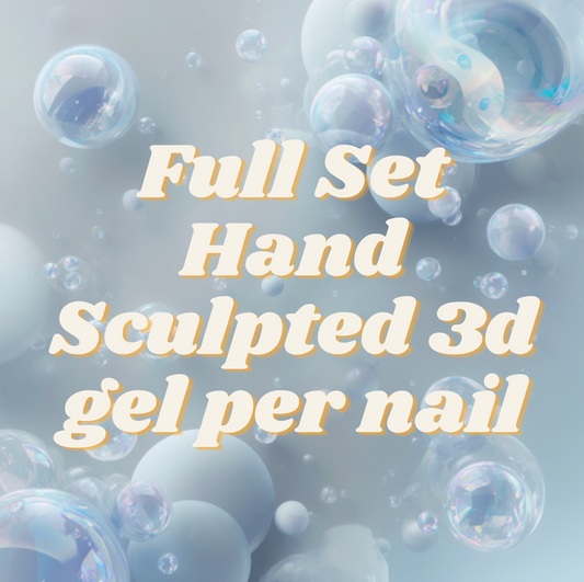 Full set hand sculpted 3d gel nail art